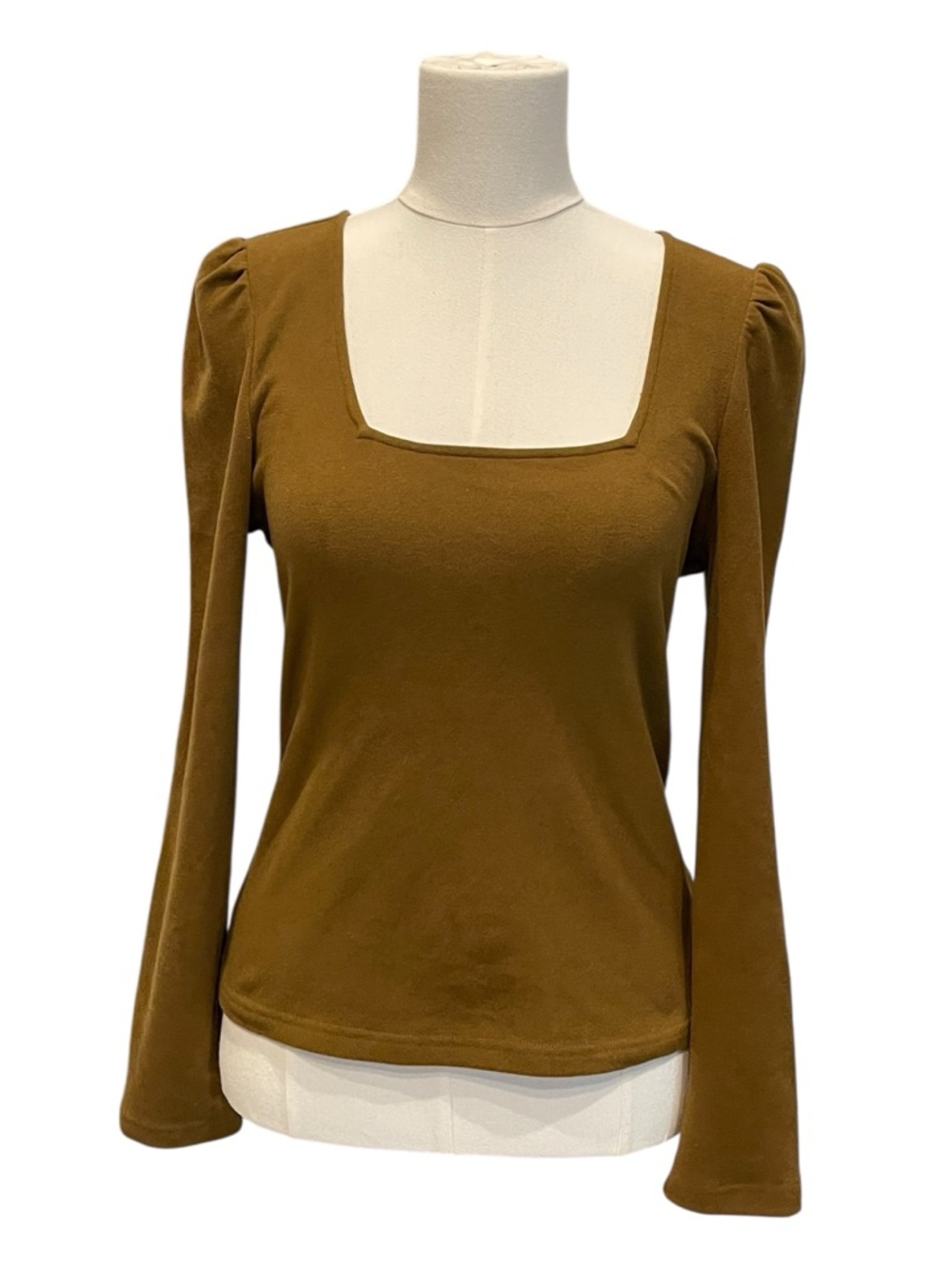 FRNCH Raissa Top Long Sleeve Size M Cut Out Back Puff Sleeve Button Close